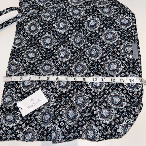 NWT Vera Bradley Charcoal Medallion Bright Tote Bag Quilted Cotton Double Straps - Picture 5 of 8